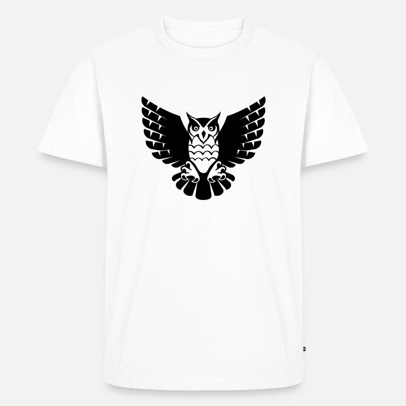 Eule - Männer Premium Bio T-Shirt - Weiß