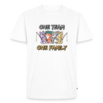 team family cat fishing dog sport funny party - Men's Premium Organic T-Shirt - white - Front - Nico (187cm)