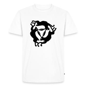 Drei Hasen - Männer Premium Bio T-Shirt - Weiß - Vorne - Nico (187cm)