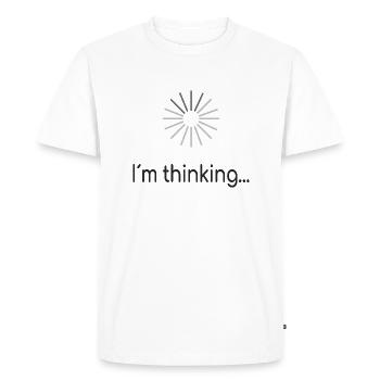 Je pense - T-shirt Premium bio Homme - blanc - Devant - Nico (187cm)