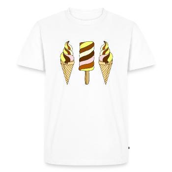 Ice cream - Men's Premium Organic T-Shirt - white - Front - Nico (187cm)