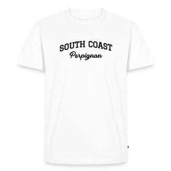 SOUTH COAST Perpignan - T-shirt Premium bio Homme - blanc - Devant - Nico (187cm)
