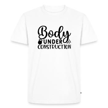 21 body under construction - Men's Premium Organic T-Shirt - white - Front - Nico (187cm)