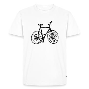 Vélo Doodle Bicyclettes Cycling Silhouette 7 - T-shirt Premium bio Homme - blanc - Devant - Nico (187cm)