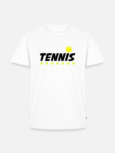 tennis 01 - Männer Premium Bio T-Shirt - Weiß