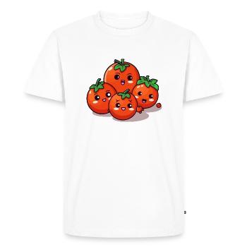 Kawaii tomato family - Men's Premium Organic T-Shirt - white - Front - Nico (187cm)