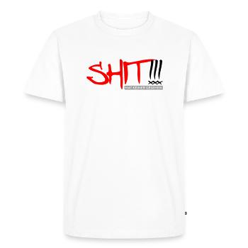 Personne n’a vu SHIT - T-shirt Premium bio Homme - blanc - Devant - Nico (187cm)