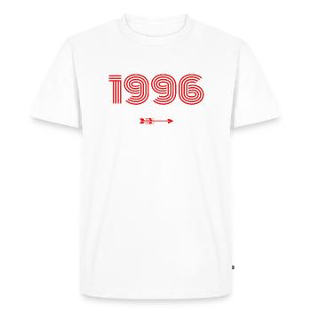 Né en 1996 - T-shirt Premium bio Homme - blanc - Devant - Nico (187cm)