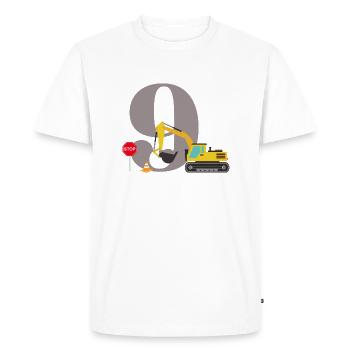 9th anniversary excavator - Men's Premium Organic T-Shirt - white - Front - Nico (187cm)