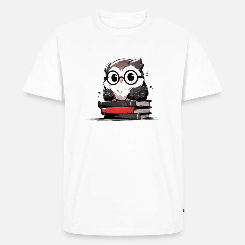 Eule - Männer Premium Bio T-Shirt - Weiß