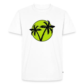 Palm Tree Silhouette Circle 1 - Men's Premium Organic T-Shirt - white - Front - Nico (187cm)