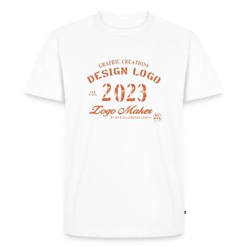 Log Orange - Men's Premium Organic T-Shirt - white - Front - Nico (187cm)