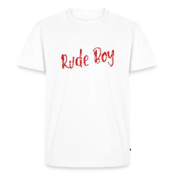 Idée cadeau coquine garçon coquin - T-shirt Premium bio Homme - blanc - Devant - Nico (187cm)