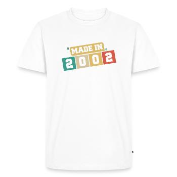2002 anniversaire 2002 né en 2002 anniversaire - T-shirt Premium bio Homme - blanc - Devant - Nico (187cm)