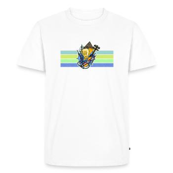 Électricien Électricien Technicien d’éclairage Lampe - T-shirt Premium bio Homme - blanc - Devant - Nico (187cm)