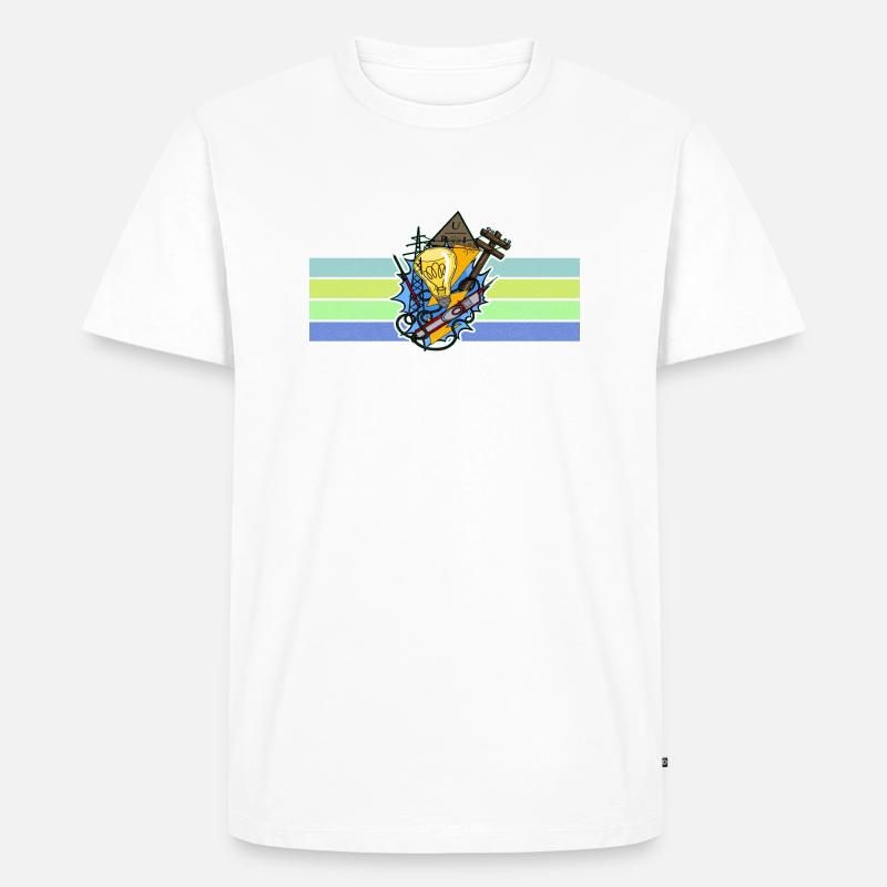 Electrician Elektriker Lichttechniker Lampe - Männer Premium Bio T-Shirt - Weiß