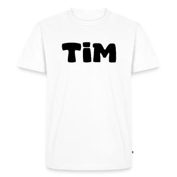 Nom - Tim - T-shirt Premium bio Homme - blanc - Devant - Nico (187cm)