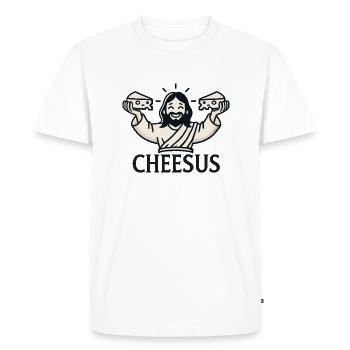 Cheesus Jesus Christian Drôle de fromage Faith - T-shirt Premium bio Homme - blanc - Devant - Nico (187cm)