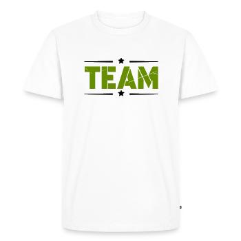 Équipe - T-shirt Premium bio Homme - blanc - Devant - Nico (187cm)