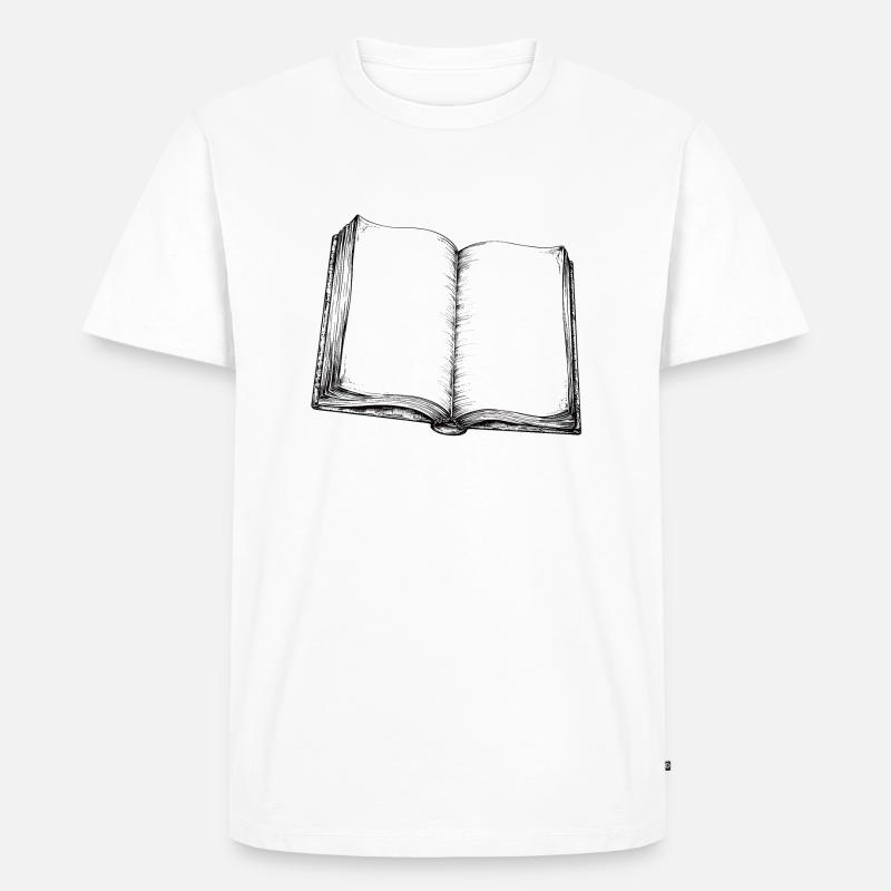 Leeres Buch einer Leseratte - Männer Premium Bio T-Shirt - Weiß