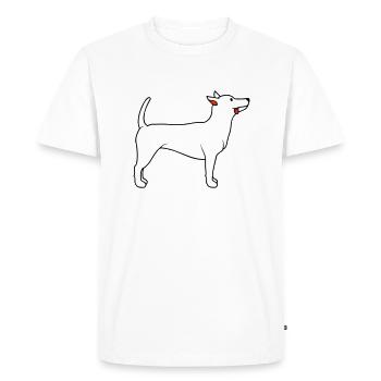 Cher chien tire la langue joyeusement - T-shirt Premium bio Homme - blanc - Devant - Nico (187cm)