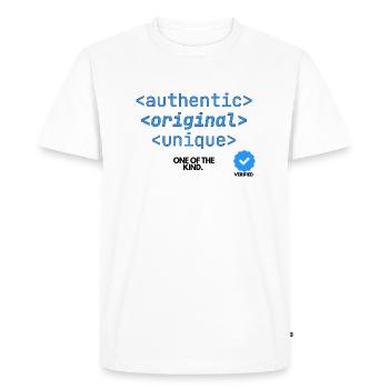 Authentic Original One Of The Kind - Men's Premium Organic T-Shirt - white - Front - Nico (187cm)