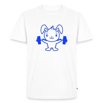 Bunny Bodybuilder Gym Muscles Strong Fitness Weight - Men's Premium Organic T-Shirt - white - Front - Nico (187cm)
