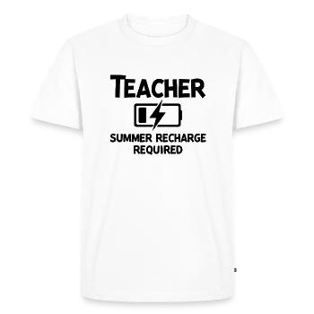 Recharge d’été pour les enseignants - T-shirt Premium bio Homme - blanc - Devant - Nico (187cm)