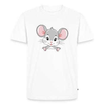 Cute peeking baby mouse - Men's Premium Organic T-Shirt - white - Front - Nico (187cm)