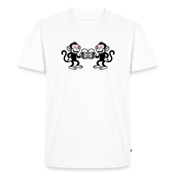 Beer Monkey Drinking - Men's Premium Organic T-Shirt - white - Front - Nico (187cm)