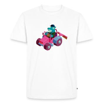 Hippo in a tractor - Men's Premium Organic T-Shirt - white - Front - Nico (187cm)