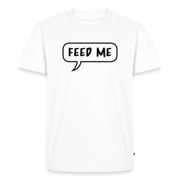 Speech Bubble Talk Comic Cartoon Feed Me logo desig - Men's Premium Organic T-Shirt - white - Front - Nico (187cm)