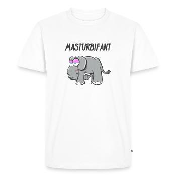 Masturbifant - Men's Premium Organic T-Shirt - white - Front - Nico (187cm)