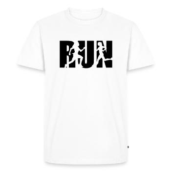 Running Woman, runner, run - T-shirt Premium bio Homme - blanc - Devant - Nico (187cm)