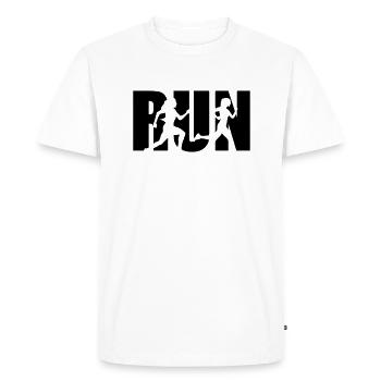 Running Woman, runner, run - T-shirt Premium bio Homme - blanc - Devant - Nico (187cm)