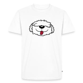 Bobtail dog face - Men's Premium Organic T-Shirt - white - Front - Nico (187cm)