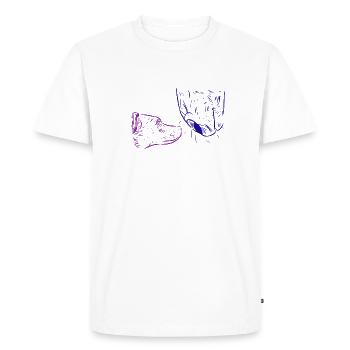 Cheval et chien - T-shirt Premium bio Homme - blanc - Devant - Nico (187cm)