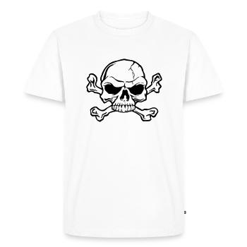 Tête de Mort de Pirate - T-shirt Premium bio Homme - blanc - Devant - Nico (187cm)