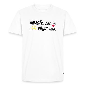 Musik an Welt aus - Männer Premium Bio T-Shirt - Weiß - Vorne - Nico (187cm)