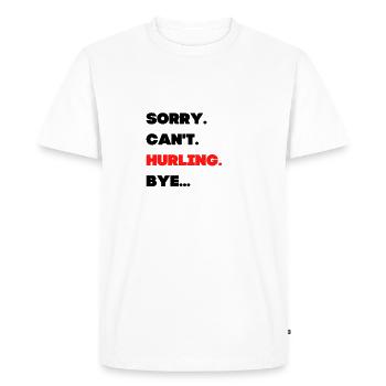 Pardon. Ne. Hurling. au revoir - T-shirt Premium bio Homme - blanc - Devant - Nico (187cm)