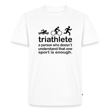 Triathlon Natation Bike Run - T-shirt Premium bio Homme - blanc - Devant - Nico (187cm)