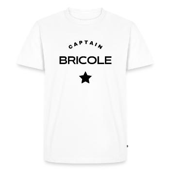 captain bricole - T-shirt Premium bio Homme - blanc - Devant - Nico (187cm)