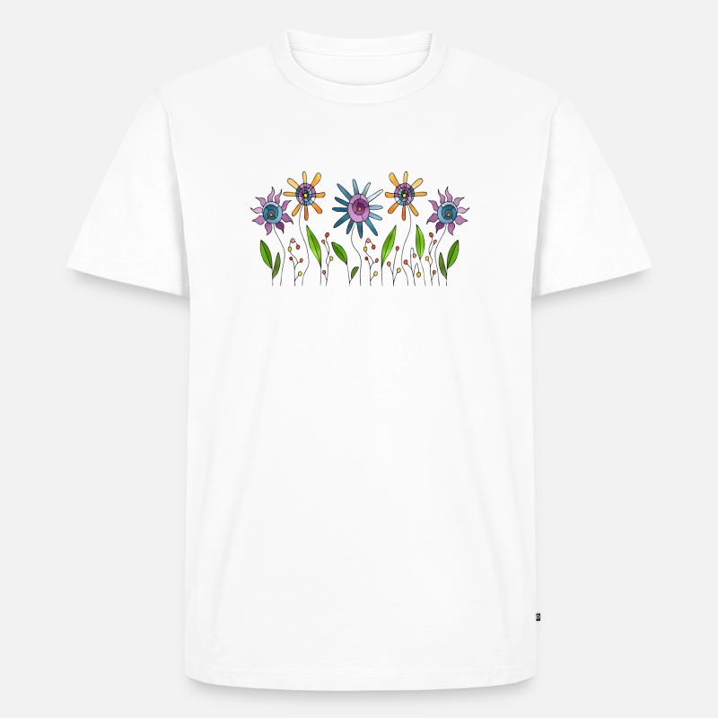 Blumen - Männer Premium Bio T-Shirt - Weiß