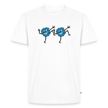 2 monstres dansants - T-shirt Premium bio Homme - blanc - Devant - Nico (187cm)