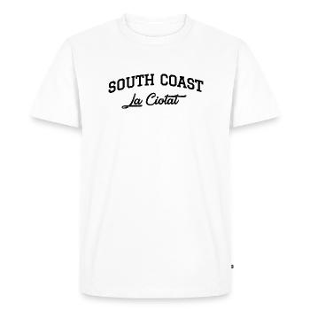 SOUTH COAST La Ciotat - T-shirt Premium bio Homme - blanc - Devant - Nico (187cm)