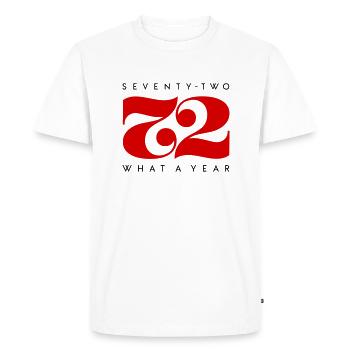 72 Quelle année anniversaire 1972 - T-shirt Premium bio Homme - blanc - Devant - Nico (187cm)