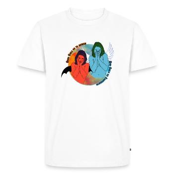 Good girls go to heaven, bad girls go everywhere - Men's Premium Organic T-Shirt - white - Front - Nico (187cm)