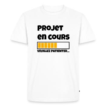 Projet en cours... - T-shirt Premium bio Homme - blanc - Devant - Nico (187cm)