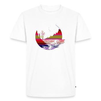 Paysages de forme géométrique - T-shirt Premium bio Homme - blanc - Devant - Nico (187cm)