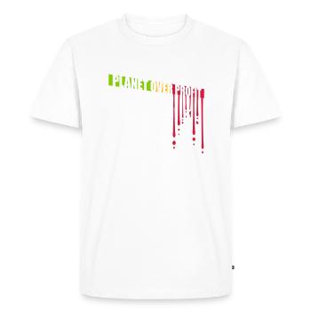 planet over profit quote - Men's Premium Organic T-Shirt - white - Front - Nico (187cm)